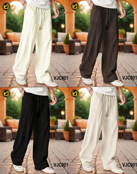 VIRJEANS (VJC901) Summer Linen Baggy Trouser For Men -OffwhiteColors - Image 3