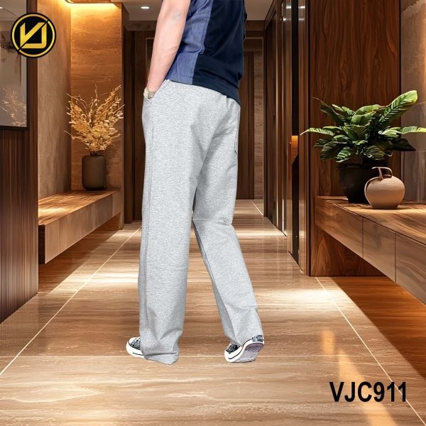 VIRJEANS (VJC911) Summer Baggy Loose Fitting Teri Cotton Casual Trouser For Men- Grey - Image 3