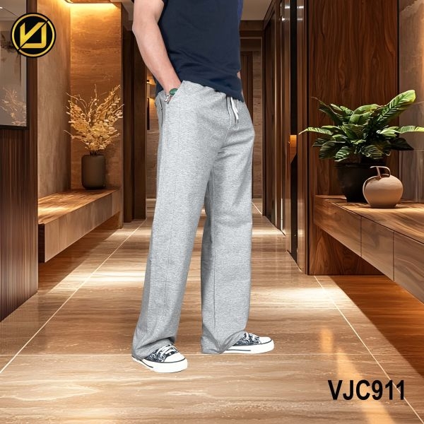 VIRJEANS (VJC911) Summer Baggy Loose Fitting Teri Cotton Casual Trouser For Men- Grey - Image 5