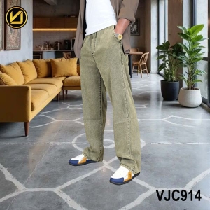 VIRJEANS (VJC914) Summer Soft Ultra Thin Lyocell Linen Trouser/Pant For Men- Light Brown