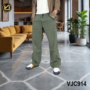 VIRJEANS (VJC914) Summer Soft Ultra Thin Lyocell Linen Trouser/Pant For Men- Olive Green