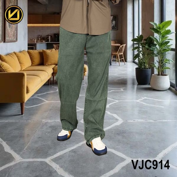 VIRJEANS (VJC914) Summer Soft Ultra Thin Lyocell Linen Trouser/Pant For Men- Olive Green - Image 5