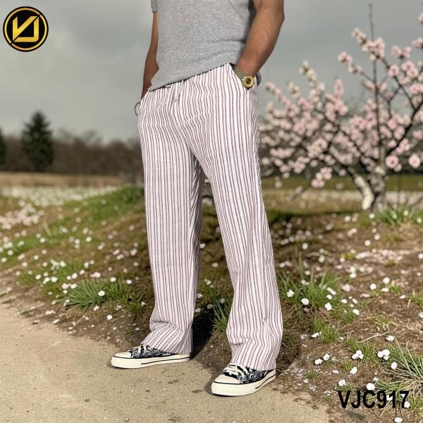 VIRJEANS (VJC917) Fancy Balen Linen Trouser For Men- Maroon - Image 4