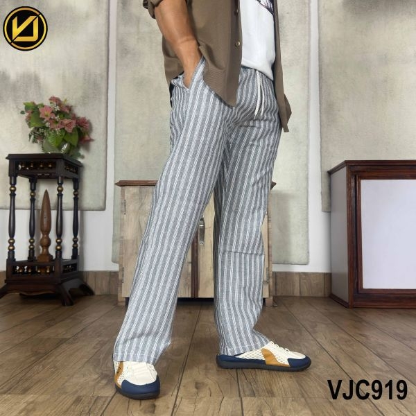 VIRJEANS (VJC919) Balen Linen Trouser For Summer Season- Dark Grey - Image 3