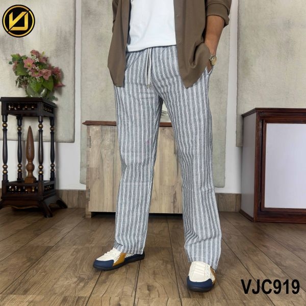 VIRJEANS (VJC919) Balen Linen Trouser For Summer Season- Dark Grey
