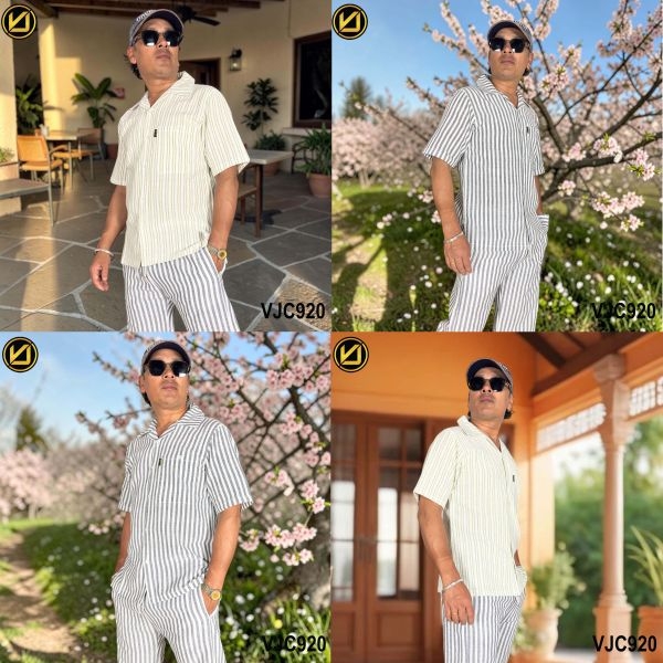 VIRJEANS (VJC920) Balen Summer Linen Half Shirt For Men- All Colors