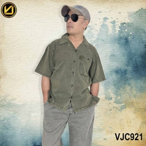 VIRJEANS (VJC921) Summer Lyocell UltraSoft Half Shirt For Men- Olive Green