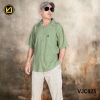 VIRJEANS (VJC925) Linen Summer Ultrasoft Half Shirt For Men- Seafoam Green