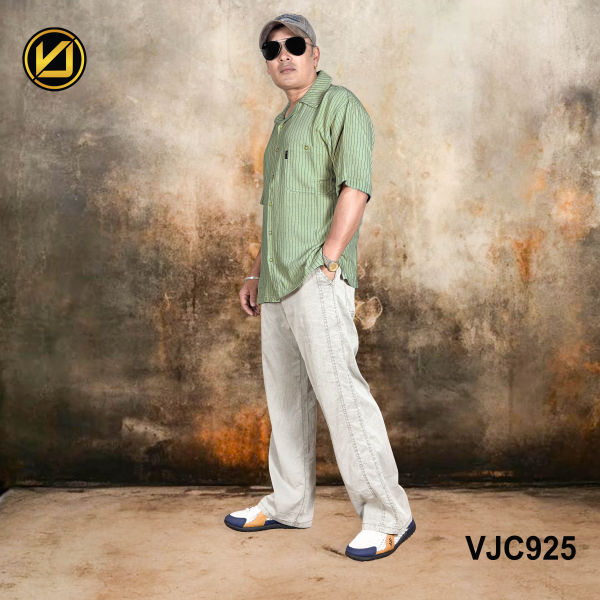 VIRJEANS (VJC925) Linen Summer Ultrasoft Half Shirt For Men- Seafoam Green - Image 3