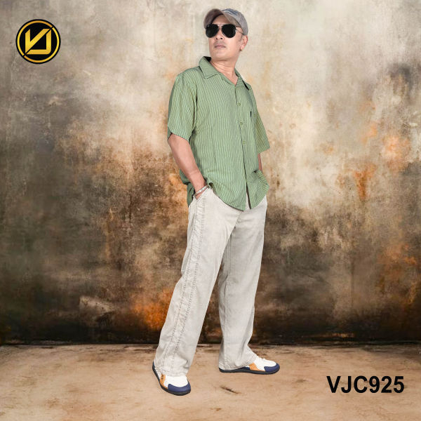 VIRJEANS (VJC925) Linen Summer Ultrasoft Half Shirt For Men- Seafoam Green - Image 4
