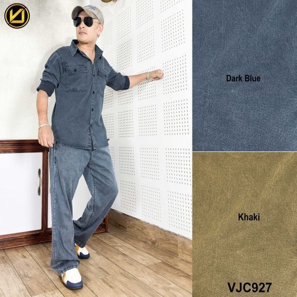 VIRJEANS (VJC927) Summer Lyocell Ultrasoft Full Sleeve Shirt For Men-Dark Blue