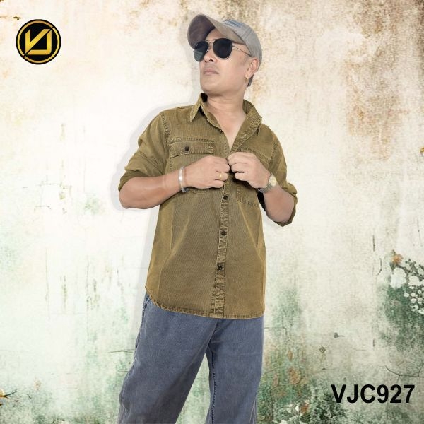 VIRJEANS (VJC927) Summer Lyocell Ultrasoft Full Sleeve Shirt For Men-Khaki - Image 3