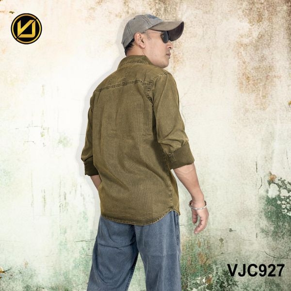 VIRJEANS (VJC927) Summer Lyocell Ultrasoft Full Sleeve Shirt For Men-Khaki - Image 5