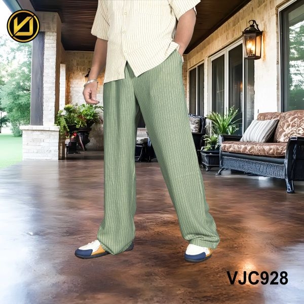 VIRJEANS (VJC928) UltraSoft Summer Linen Trouser For Men- Seafoam Green - Image 2