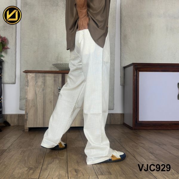 VIRJEANS (VJC929) UltraSoft Summer Linen Trouser For Men-Off White - Image 3
