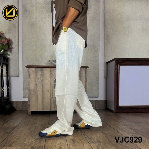 VIRJEANS (VJC929) UltraSoft Summer Linen Trouser For Men-Off White - Image 4
