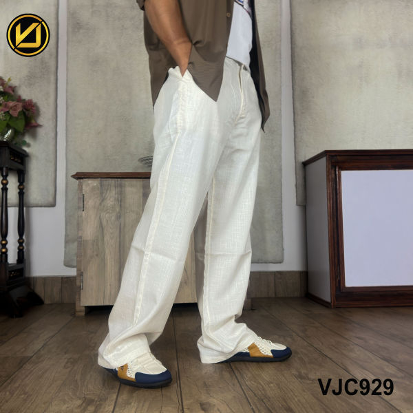 VIRJEANS (VJC929) UltraSoft Summer Linen Trouser For Men-Off White - Image 5
