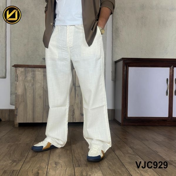 VIRJEANS (VJC929) UltraSoft Summer Linen Trouser For Men-Off White