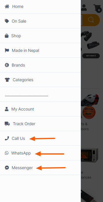 quick contact options