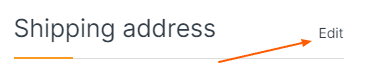 shipping address edit