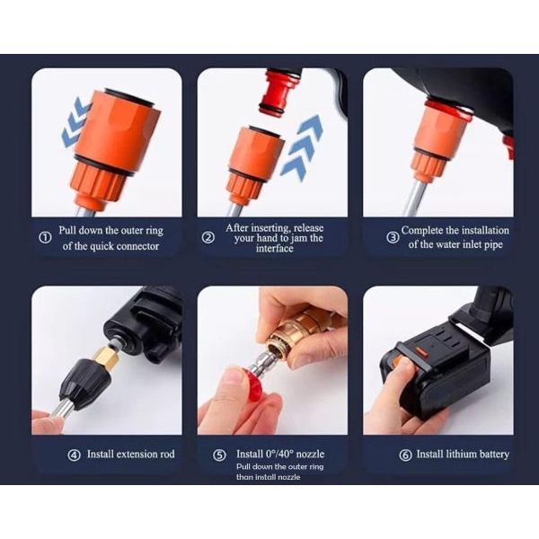 High Pressure Water Gun Wireless High Pressure Washer Water Spray Gun for Car Wash Bike Washing Cleaning (Electric car wash Gun,Double Battery ) - Image 4