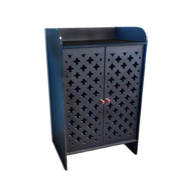 Shoe Rack/Shoe Cabinet Decorative Multi-Layer Household Daraz Multifunctional Storage with Large Shelf and Storage Compartment in Black Height (3ft) - Image 2