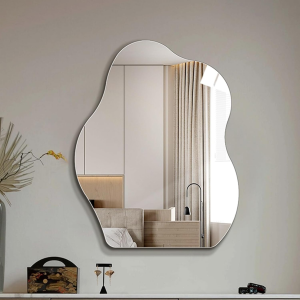 Curvy Toilet Wall Mounted Mirror, Bathroom Makeup Real Mirror (NOT A STICKER), High-Definition Explosion-Proof, Durable, Dressing Table Net Red Wall-Mounted Bathroom Mirror Size : 40 * 60cm