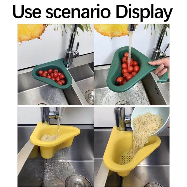 Swan Shape Drain Basket for Kitchen Sink, Corner Kitchen Sink Strainer Basket - Image 3