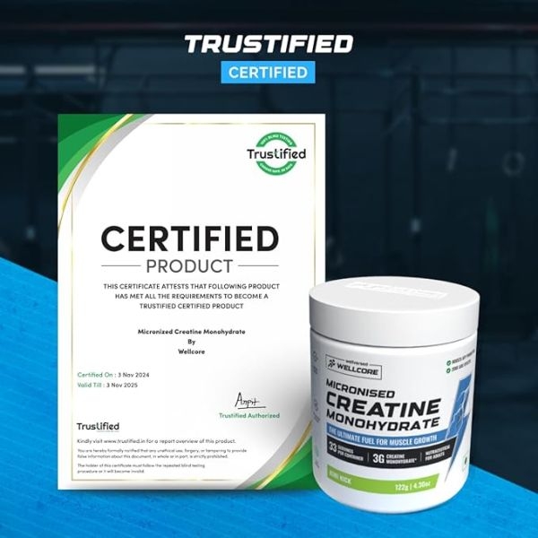 Wellcore Pure Micronised Creatine Monohydrate Kiwi Kick (122g, 33 servings) - Image 5