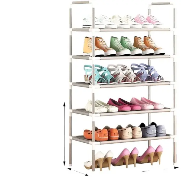 Stainless Steel Shoe Rack Shoe Stand Storage Organizer Shoe Cabinet Durable Portable 5 Layer - Image 5
