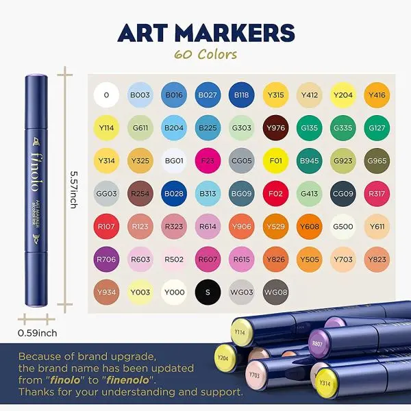 Delli Finenolo Alcohol Marker/ Finolo 40 Sheds Double Nib Alcohol Based Marker for Designing - Image 3