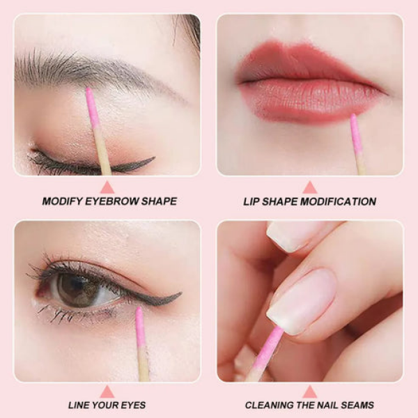 Soft Nylon Cotton Nail Cleaner Brush Nail Wood Cotton Swab Cleaning Micro Brush Beauty Tool - Image 3