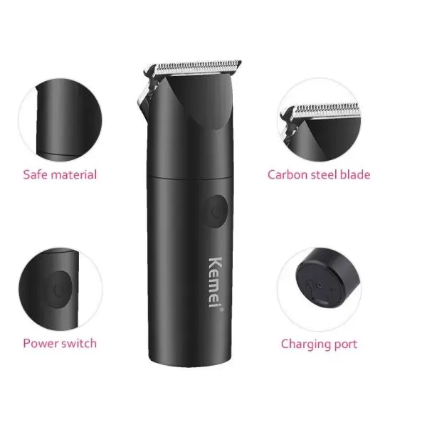 Kemei-KMX3 Mini Hairdresser Hair Clippers Professional Men Beard Scissors Men's Battery Hair Clipper Travel Electric Shaver