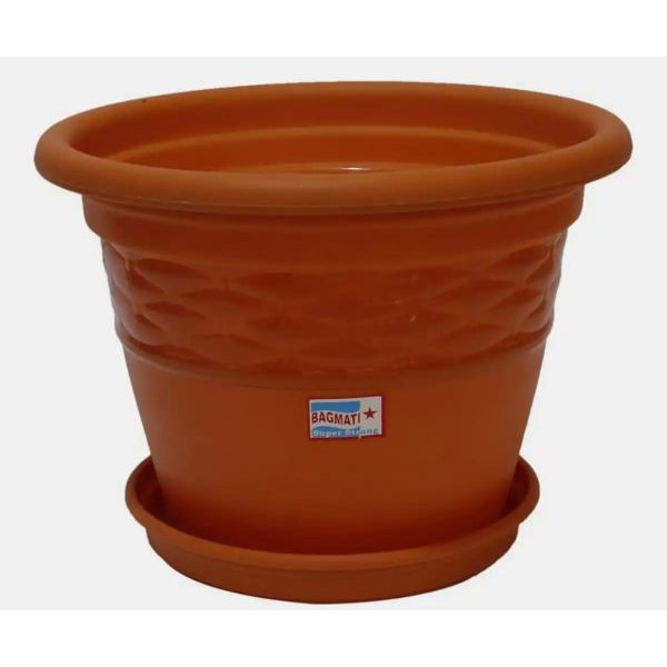 6Pcs 8 Inch Plastic Flower Pot With Plate - Image 4