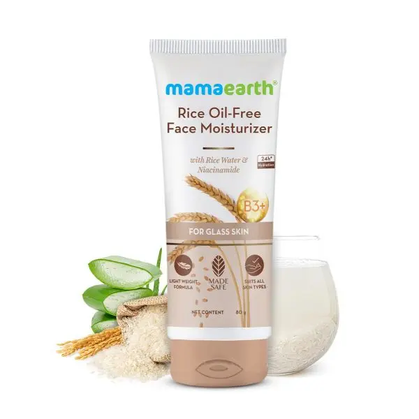 mamaearth Rice Oil-Free Face Moisturizer for Oily Skin, With Rice Water & Niacinamide for Glass Skin - 80 g - Image 2