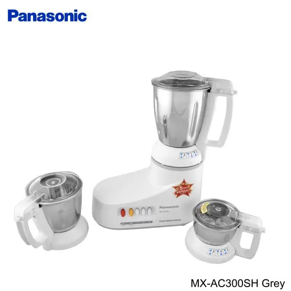 PANASONIC MX-AC300H Grey 550 Watts 3 Jars Super Mixer Grinder - Image 2