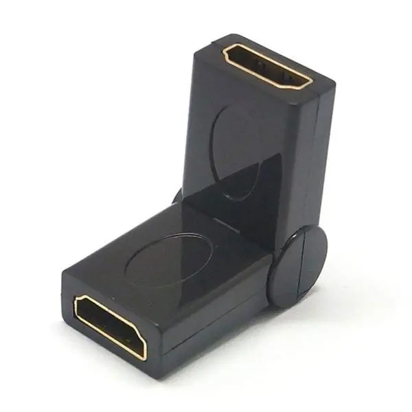 Water & Wood 360 Degree Rotating Hdmi Female/Female Adapter Plug Connector- Black - Image 2
