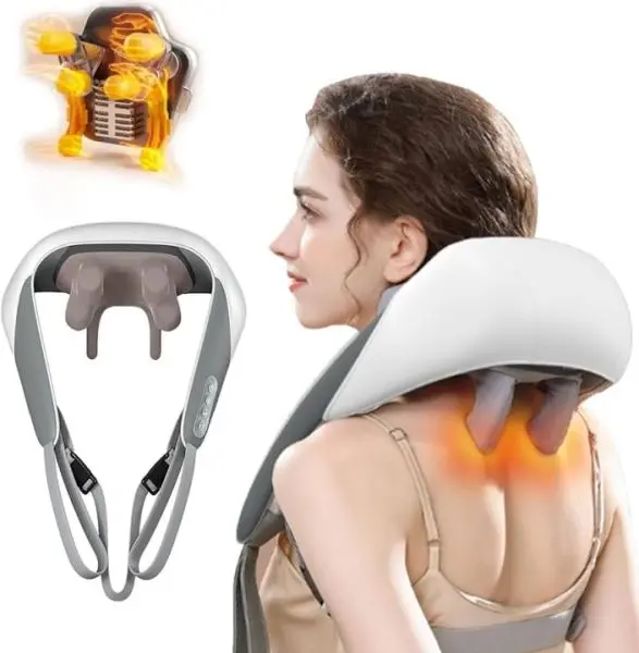 Mini Shiatsu Neck Massager, Shoulder Neck Massager with Heat for Pain Relief Deep Tissue, Neck, Back, Shoulder, Leg Electric Kneading Massager, Perfect Gifts for Men Women Dad Mom