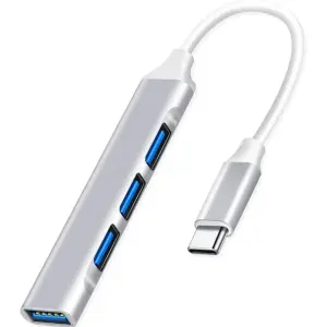 4 in 1 Type-C USB Hub (Type C to 4 USB-A Ports) Fast Data Transfer Plug & Play USB Hub