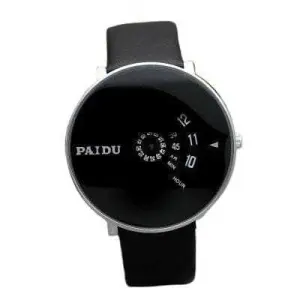 PAIDU Round Shape White Dial With White Belt Turntable Fashionable Watch For Women