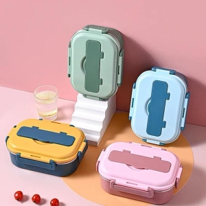 Stainless Steel Insulated Lunch Box With Compartments, Large Size 3 Compartments With Soup Bowl Spoon Fork