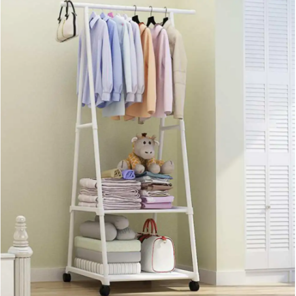 Multifunction Clothes Triangle Coat Rack Removable Bedroom Rack With Wheels - Image 4