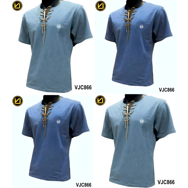 VIRJEANS (VJC866) Plain Stylish T-shirt For Men- Sky Blue - Image 3