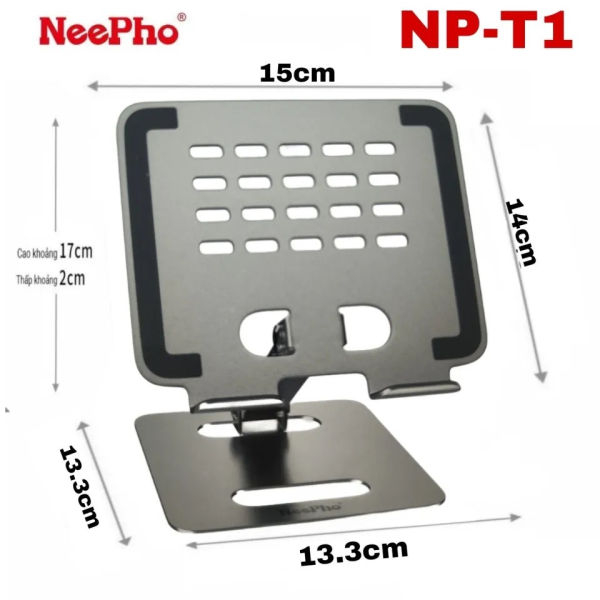 Neepho NP-T1 Tab IPad/Laptop Stand Metal Material Rotary Support Foldable Design Wide Compatibility Ergonomic Triangle - Image 2