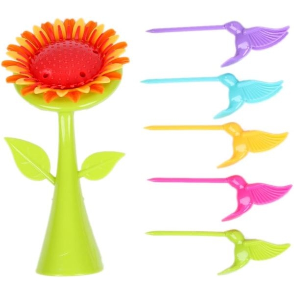 Navisha Birdie Fruit Fork Bird Shape Stick Tree Shape Holder Tableware Food Grade - Image 2
