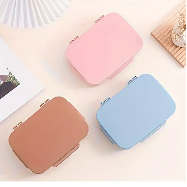 Plastic Lunch Box Student Portable Flip Lid Lunch Box Travel Take Away Bento Box Kitchen Restaurant Food Storage Container,back to school-MULTICOLOR - Image 2