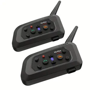 XINOWY V6 Plus Motorcycle Helmet Bluetooth Headset Intercom 1200M Interphone Communicator Waterproof 6 Riders
