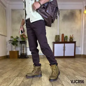 VIRJEANS (VJC856) Stretchable Cotton Straight Pant For Men-Brown