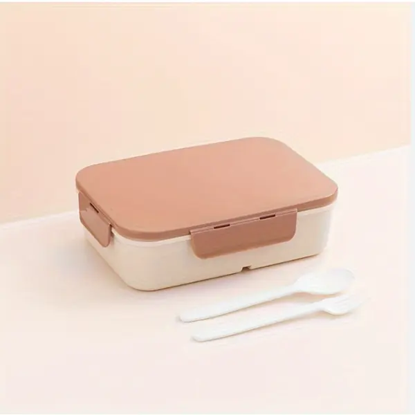 Divided Plastic Lunch Box Student Portable Flip Lid Lunch Box Travel Take Away Bento Box Kitchen Restaurant Food Storage Container,back to school-MULTICOLOR - Image 4