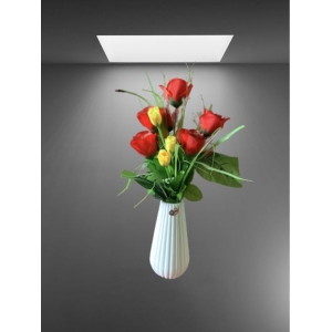 Cylindrical Omega Flower Vase White For Home / Office